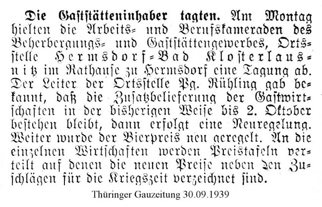 Thüringer Gauzeitung vom 30.09.1939